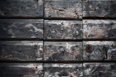Full frame shot of weathered wooden wall