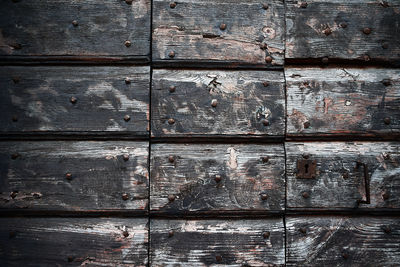 Full frame shot of weathered wooden wall