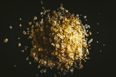 Close-up of food against black background