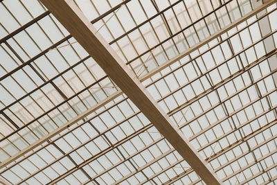 Low angle view of skylight in building