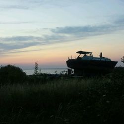 View of river at sunset