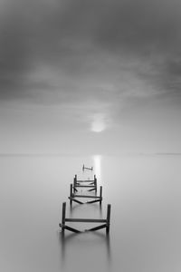 Boat on sea against sky