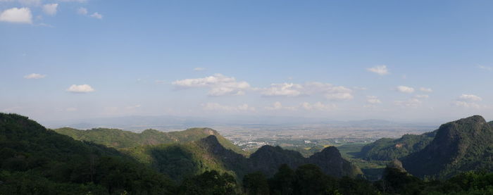 Panoramic view of mountains against sky