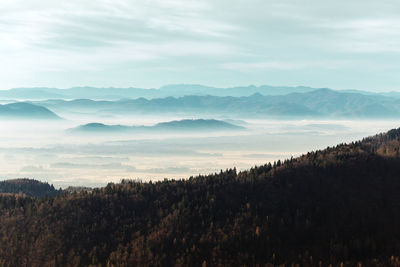 Scenic view of mountains against sky