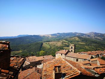 High angle view of townscape against sky