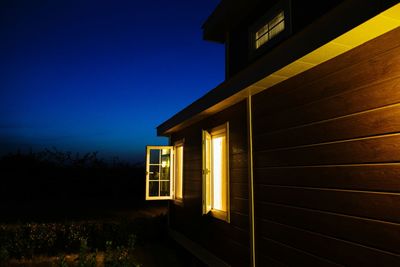 View of illuminated built structure