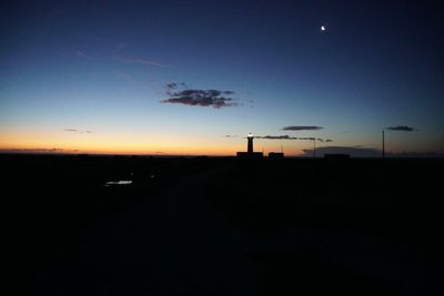 Silhouette of moon at night
