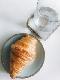 High angle view of breakfast on table