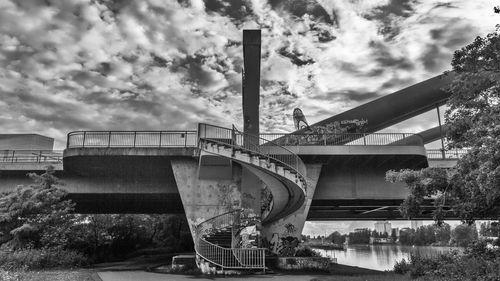 Low angle view of bridge against sky