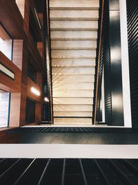 High angle view of staircase in building