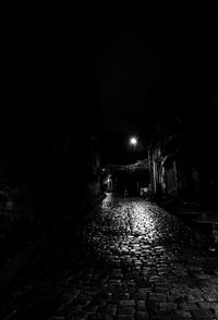 Empty road at night