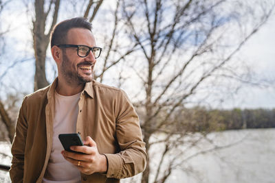 Young man using mobile phone