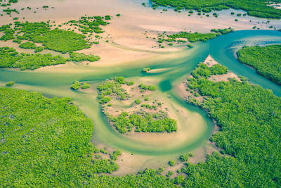 High angle view of land