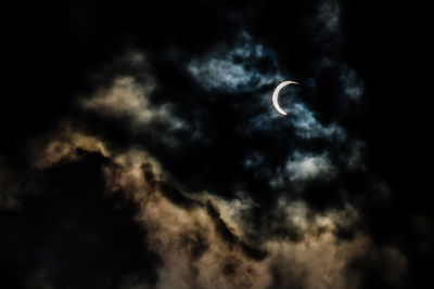 Low angle view of moon in sky