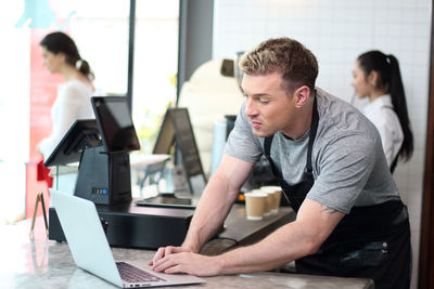 People working on table