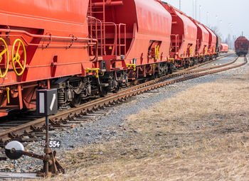 Train on railroad station