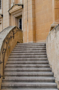 Low angle view of staircase in old building