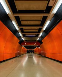 Illuminated subway station