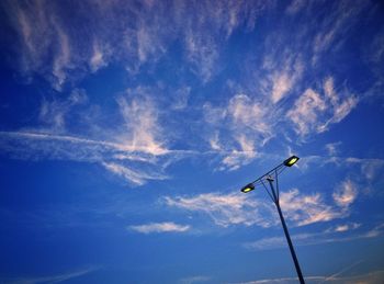 Low angle view of blue sky