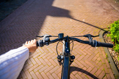 High angle view of bicycle