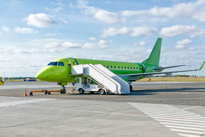 Airplane on airport runway