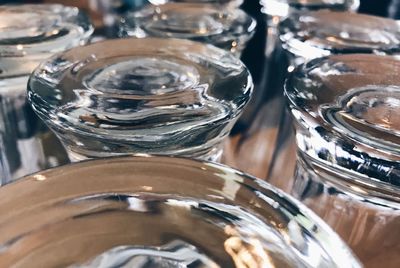 Close-up of beer glass on table