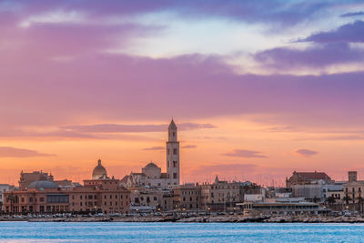 Panoramic view of bari, southern italy, the region of puglia. basilica san nicola in the background.