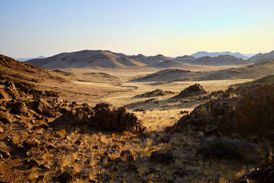 Scenic view of landscape against clear sky