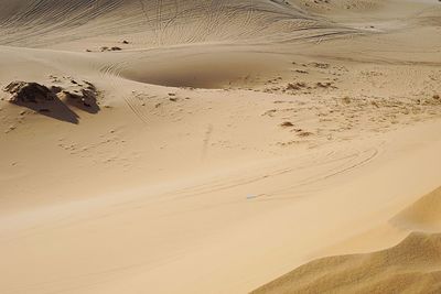 High angle view of sand dune