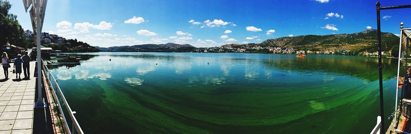 Panoramic shot of calm lake