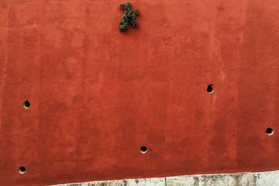 Full frame shot of red wall