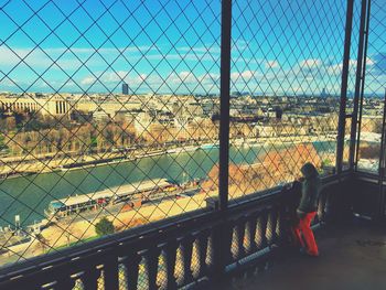 View of chainlink fence against sky