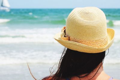 Close-up of woman at beach