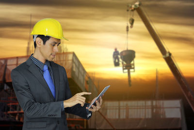 Man working at construction site