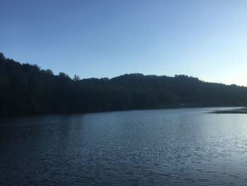 Scenic view of lake against clear sky