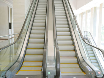 High angle view of escalator