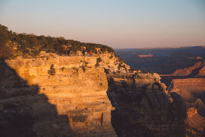 Scenic view of grand canyon national park against clear sky during sunset