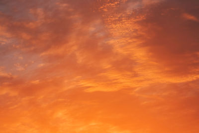 Low angle view of orange sky