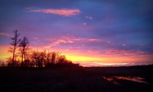 Scenic view of landscape at sunset