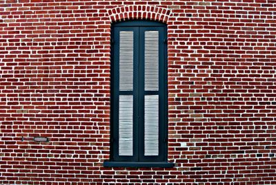 Closed window of building