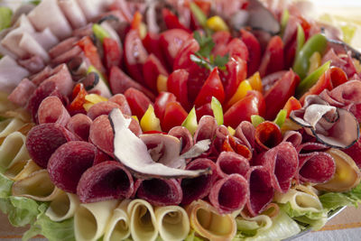 Full frame shot of chopped fruits