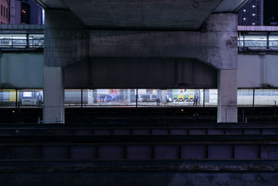 Railroad tracks in city