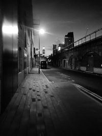 Road in city at night