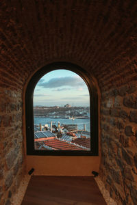  from galata to istanbul view of sea seen through window