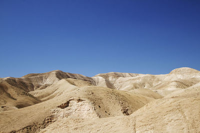 Scenic view of landscape against clear blue sky