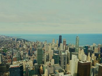 Aerial view of city at waterfront