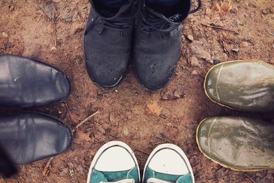 Low section of man standing on floor