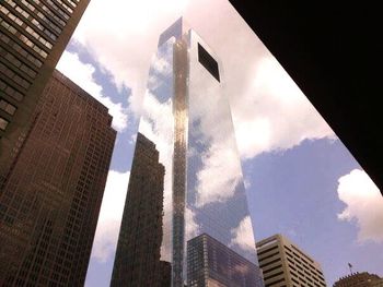 Low angle view of modern building against sky