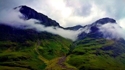 Low angle view of mountain against sky