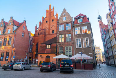 Cars on street in city